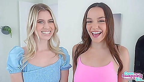 Sexy young blonde slutty flattered & facial