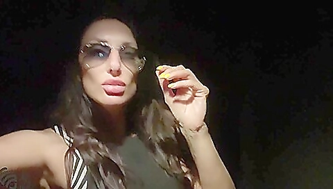 Shaky asian girl give fight a foot job